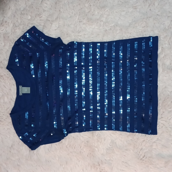 ANN TAYLOR Short-sleeved Sequin Tee - Picture 6 of 7